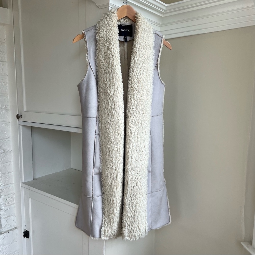 NIC+ZOE Faux Suede & Shearling Longline Vest
